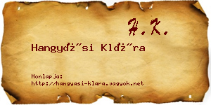 Hangyási Klára névjegykártya
